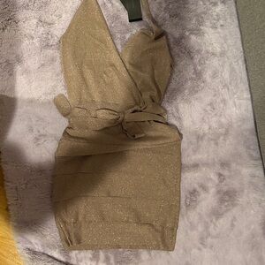 BCBGMaxAzria Glittering Tan Mini Dress